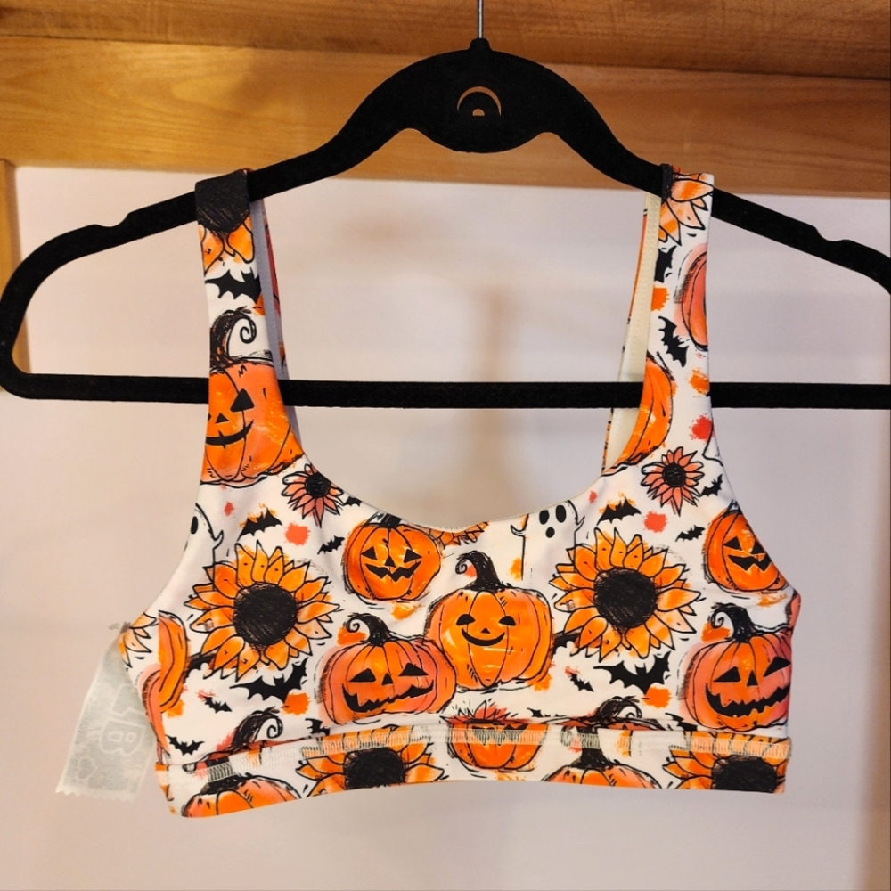 Rok The Box Sunflowers & Pumpkins Eden Sports Bra Size S NWT